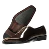 Mens Black Wholecut Dress Shoes Patent Leather