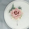 10PCS Babysbreath Rose Corsage Boutonniere Wrist Artificial Flower Wedding Catering Bridal Groom Guests Bouquets 