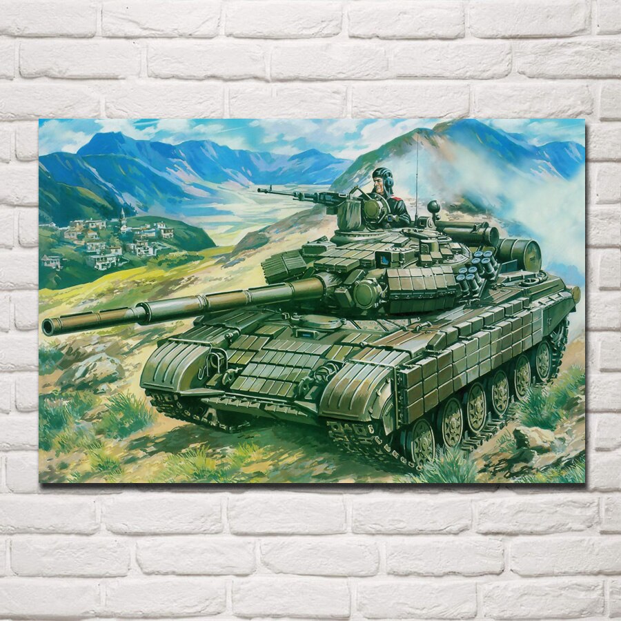 russia heavy main battle mountain tank art drawing posters on the wall picture home living room decoration for bedroom QX002