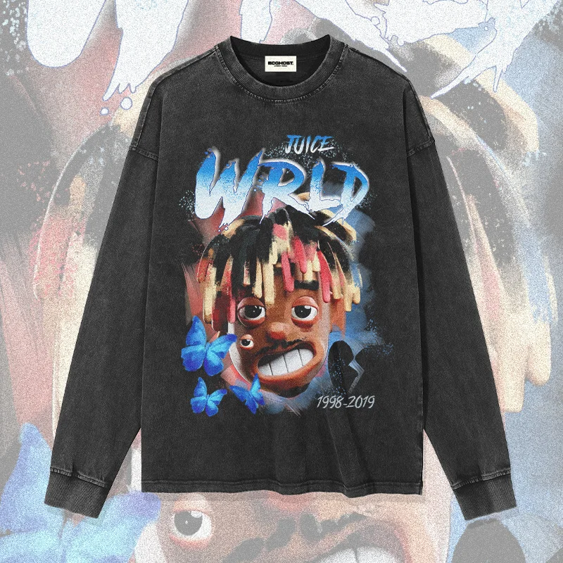 BC Rap Juice Wrld Printed Hip-Hop Street Retro T-Shirt