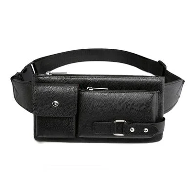 2022 New Waist Bag Men Leather Fanny Pack Chest Bag Male Casual Belt Bags Sling Crossbody Bum Bag Belly Waist Packs