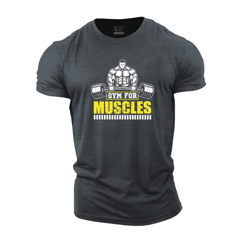 Cotton Gym For Muscles Graphic T-shirts tacday