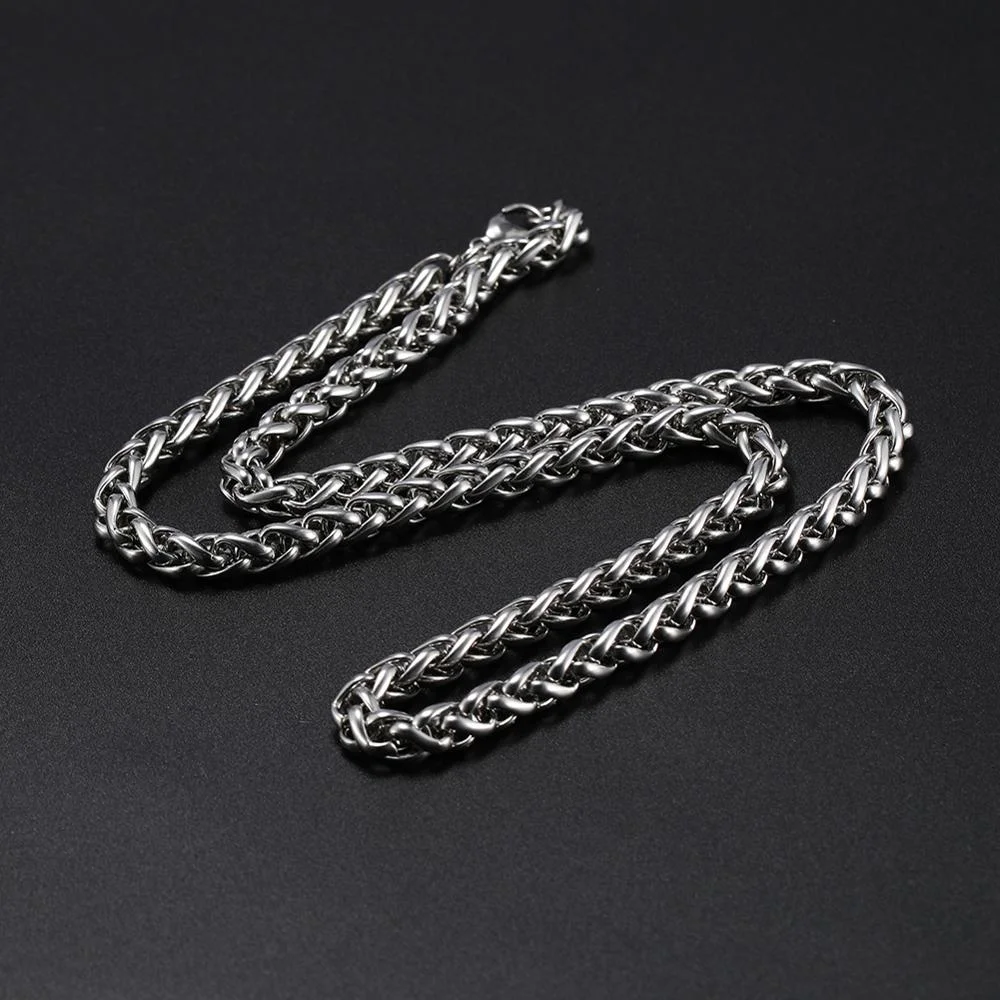 3-5MM Silver Link Chain Stainless Steel Necklace-VESSFUL