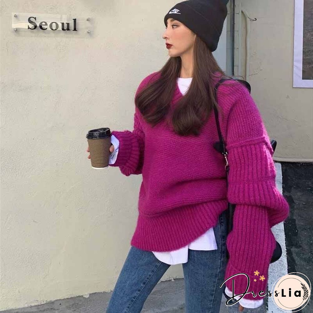Loose and Lazy V-Neck Sweater