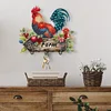 Diamond Painting Wooden Farm Rooster Hooks Rail for Home Decor