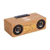 Wireless Charging Wooden Retro Alarm Clock Bluetooth Speaker Wireless Charging 10W Mobile Phone Computer Audio