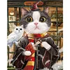 >SALE<Full Embroidery Silk Thread 11CT Printed Cat Cross Stitch Home Kit Art 50x63cm
