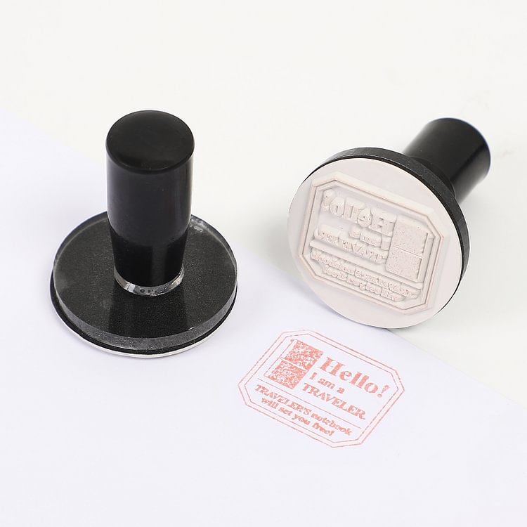 JOURNALSAY Creative Replaceable Rubber Stamp DIY Journaling Scrapbooking Acrylic Handle Postmark Seal