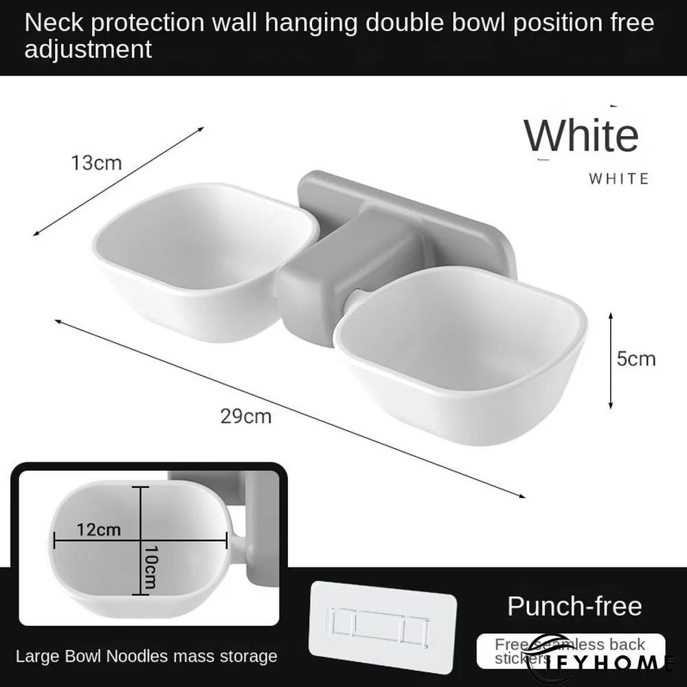 Punch-free Cat Bowl Integrated Double Bowl | IFYHOME