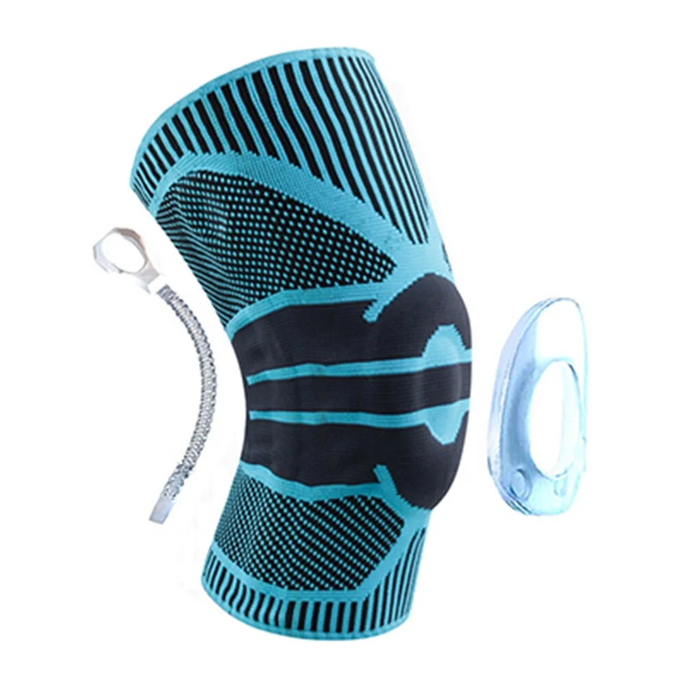 Uveng Knee Brace Silicone Spring Full Strap Patella Medial Support Strong Meniscus Compression Protection Sport Pads Running Basket