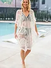 Lace Embroidered See-though Kaftan Cover-up