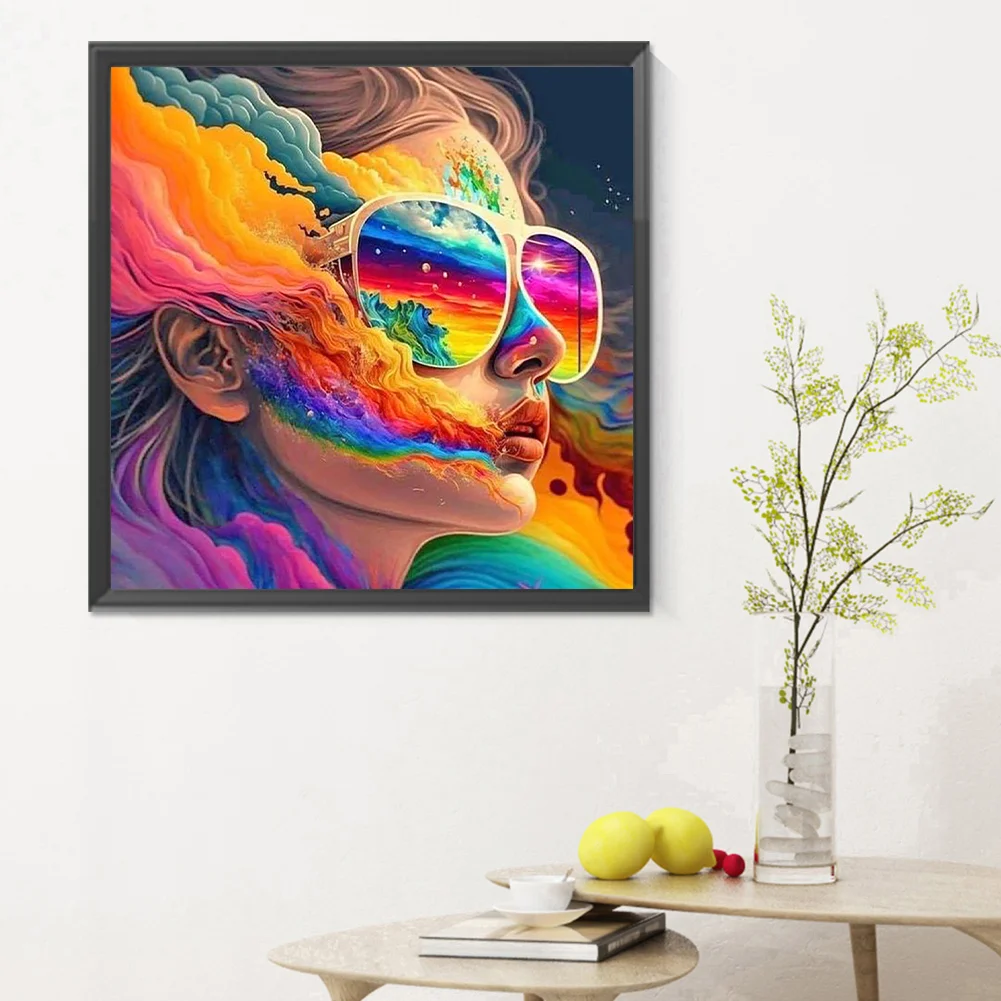 Diamond Painting - Full Round Drill - Rainbow Girl(Canvas|30*30cm)