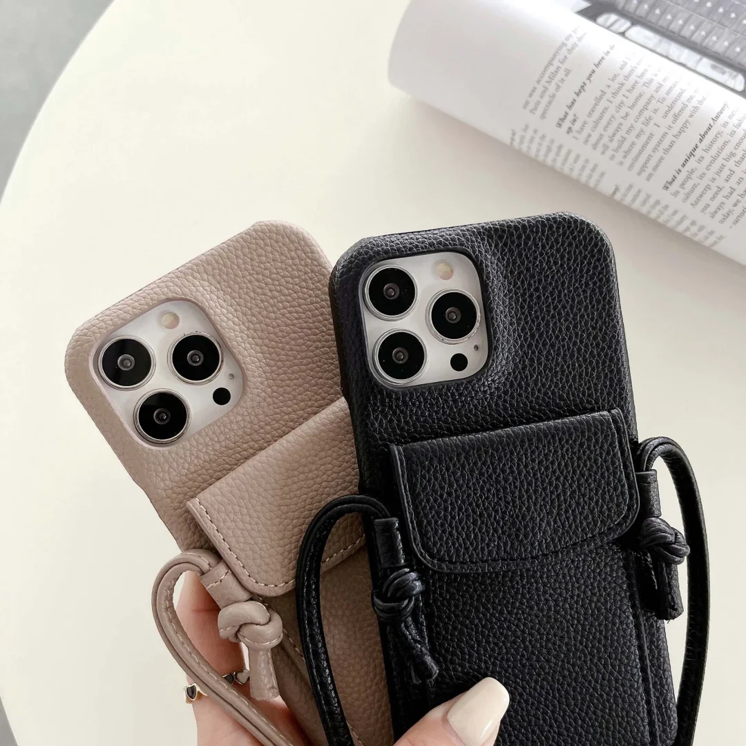 Suitable for Apple 13/14 series messenger card  bag Phone case