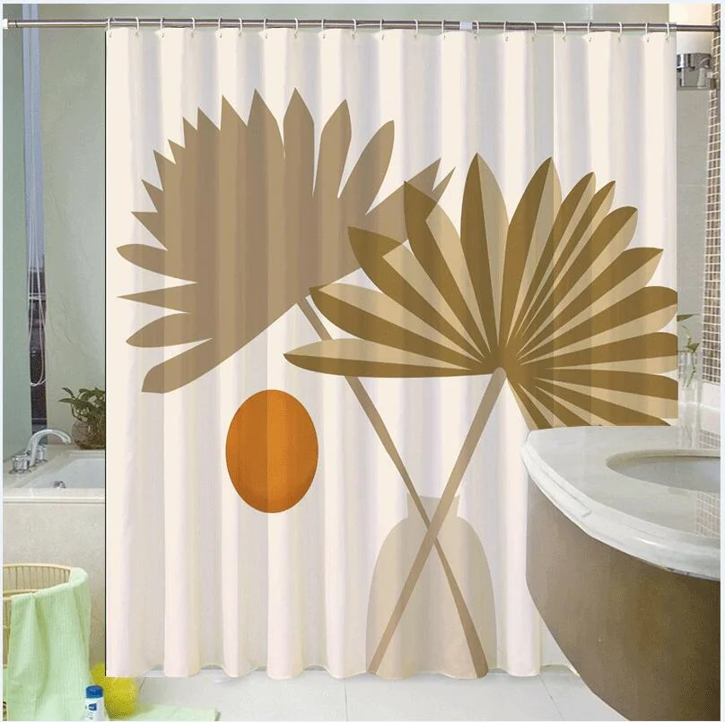 Morandi Simple Strokes Shower Curtain 100% Polyester Simple Korean Style Shower Curtain Bathroom Set Waterproof Shower Curtain