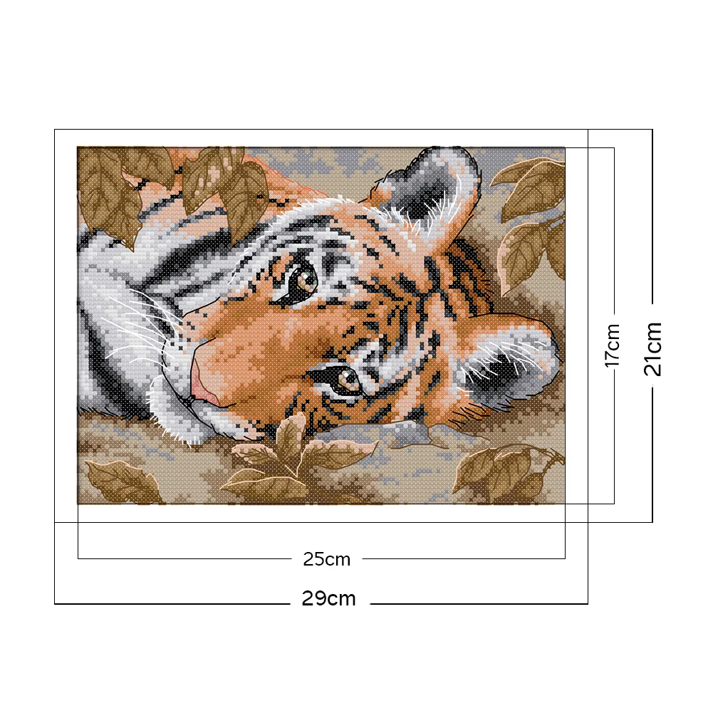 14ct Stamped Cross Stitch -  Tiger(29*21cm)