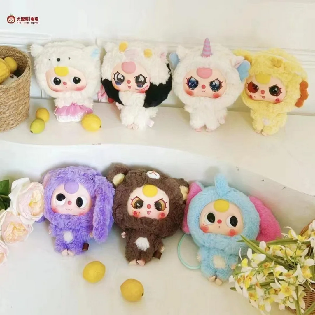 【No Box】Big Head Baby Series Baby Three Zipper Bag Plush Doll