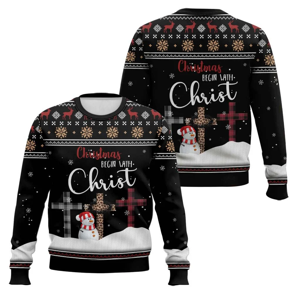 Christmas Begins With Christ's Ugly Christmas Sweater