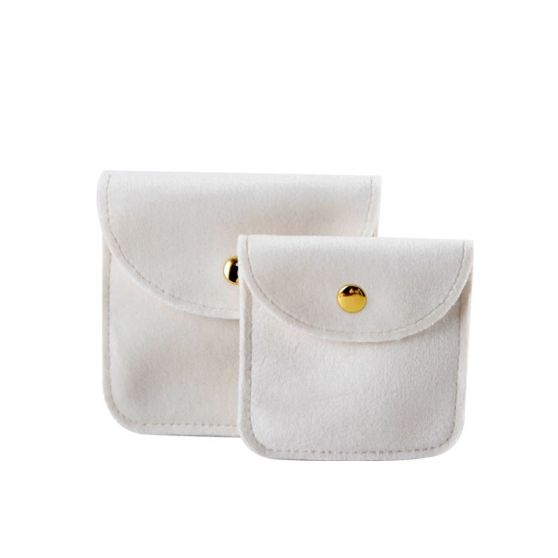 Casual Minimalist Solid Color Flannel Jewelry Packaging Bags