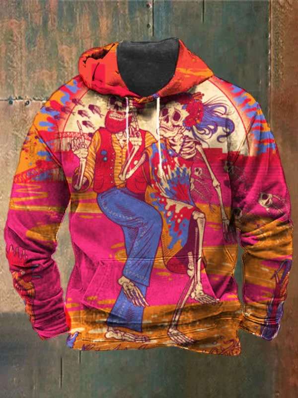 Unisex Skull Print Heavyweight Hoodies