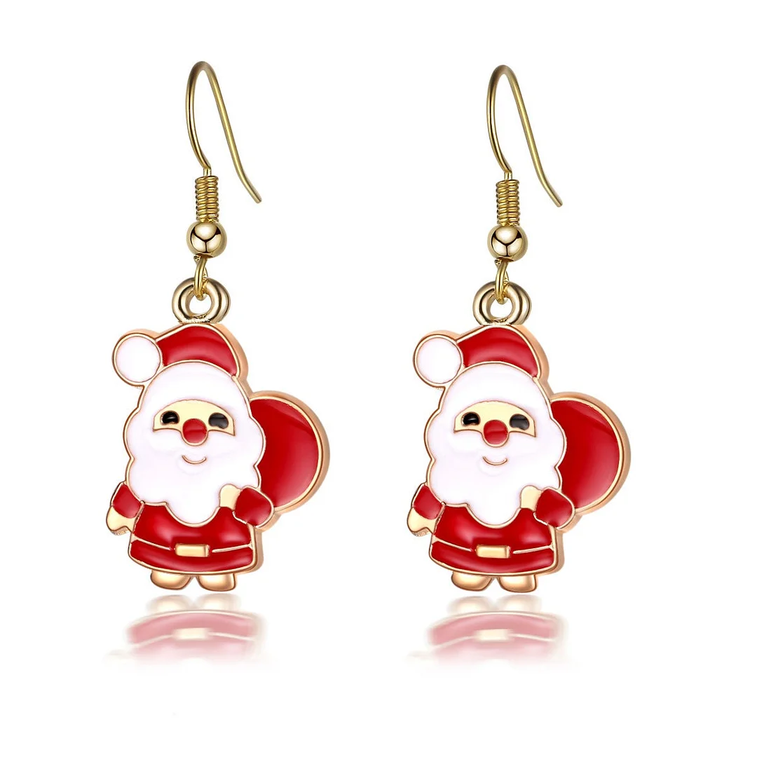 Tinyname&reg; Santa Claus Elk Snowflake Creative Earrings