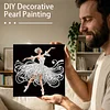 (25x25cm)DIY Ballet Girl Framed Handmade Pearl Painting Art Craft Kit Living Home Decor