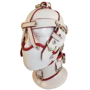 pornhint Pornhint M2 Leather Muzzle Gag with Posture Collar Padded BDSM Fetish Mature