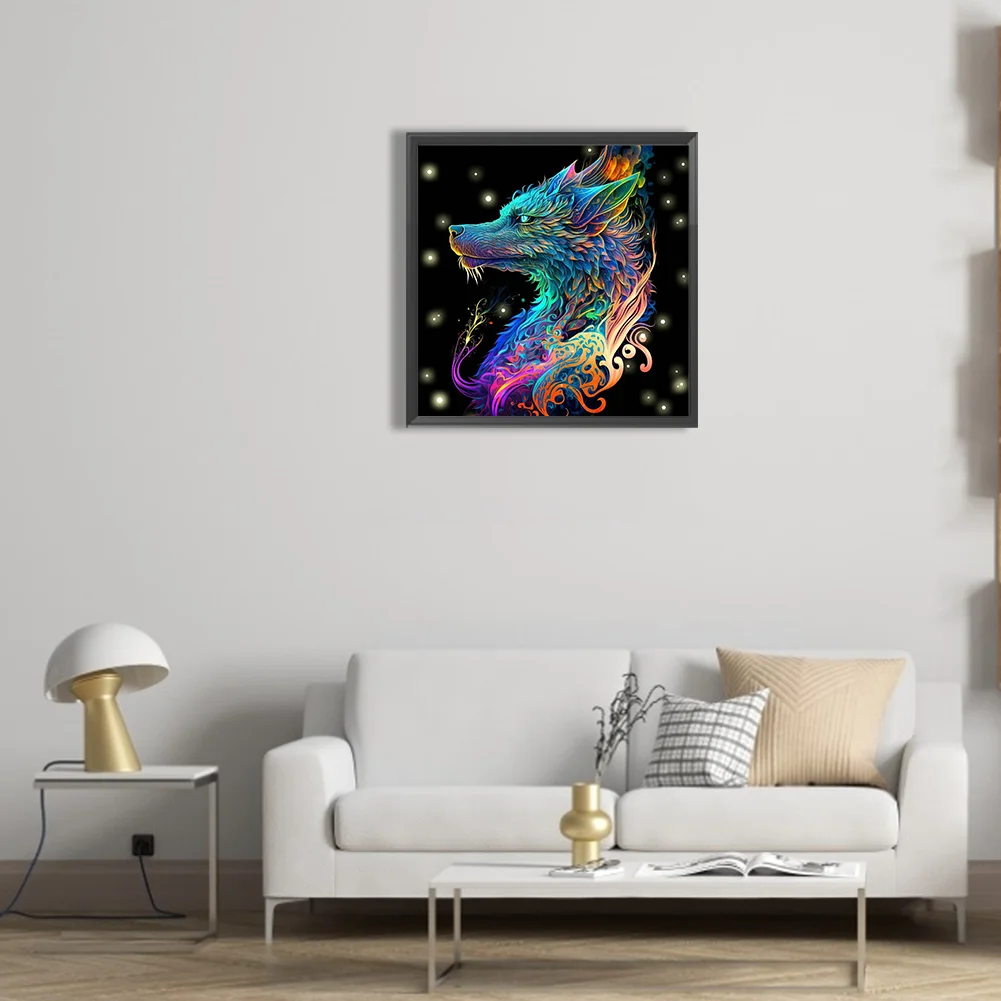 Full Round Diamond Painting 30*30cm - Dragon In The Dark