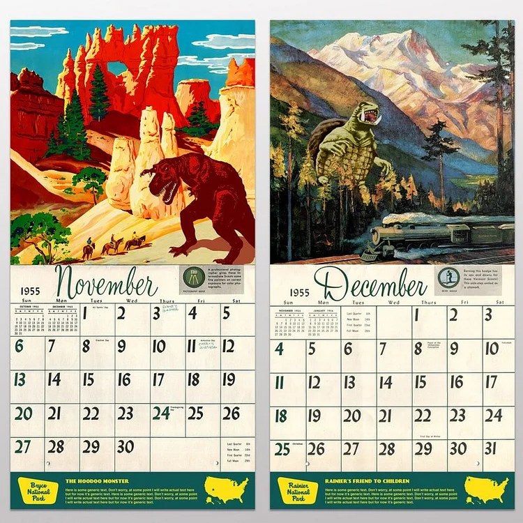 2022 National Park Monsters Calendar, Alternate Histories