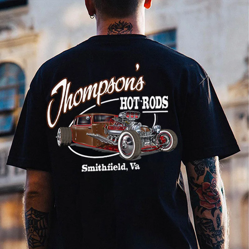 JHOMPSON'S HOT RODS Classic Car Print Men's T-shirt