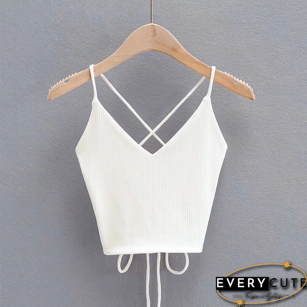 New Women Crop Tops Y2K Aesthetic Sexy Cute Summer Halter Solid Camis Fashion Casual Female Sleeveless Corset Top Tank Tops