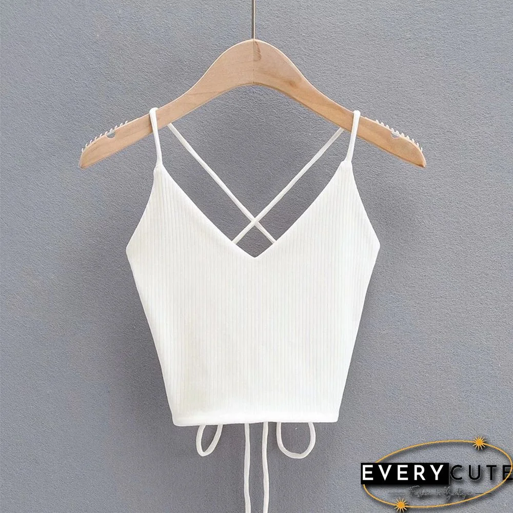 New Women Crop Tops Y2K Aesthetic Sexy Cute Summer Halter Solid Camis Fashion Casual Female Sleeveless Corset Top Tank Tops