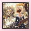 Victorian Girl-14CT Stamped Cross Stitch 50*50cm/19.69*19.69in