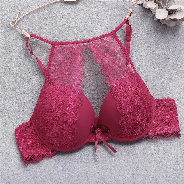 Sexy Push Up Bra Lingerie Femme Transparent Seamless Wireless Bra Intimates Lace Bralette Brassiere Crop Top Bras For Women