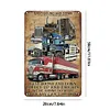 Camion de pompiers - Panneaux en &eacute;tain m&eacute;tallique(20*30cm/30*40cm) - Garage