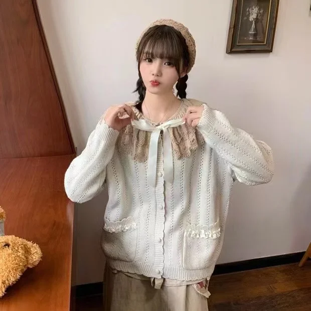 Chicfifth Sweater Women Winter Long Sleeve High Quality Autumn Vintage Top Knitted Cardigan