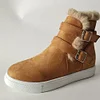 Gioiacombo&trade; Stivali con fibbia in pelliccia di coniglio in camoscio nuovo stile per l'autunno e l'inverno