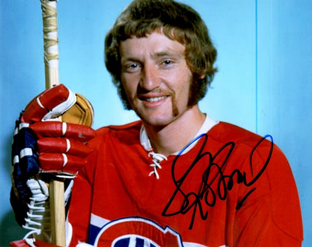 Signed 8x10 LARRY ROBINSON Montreal Canadiens Photo Poster painting - COA