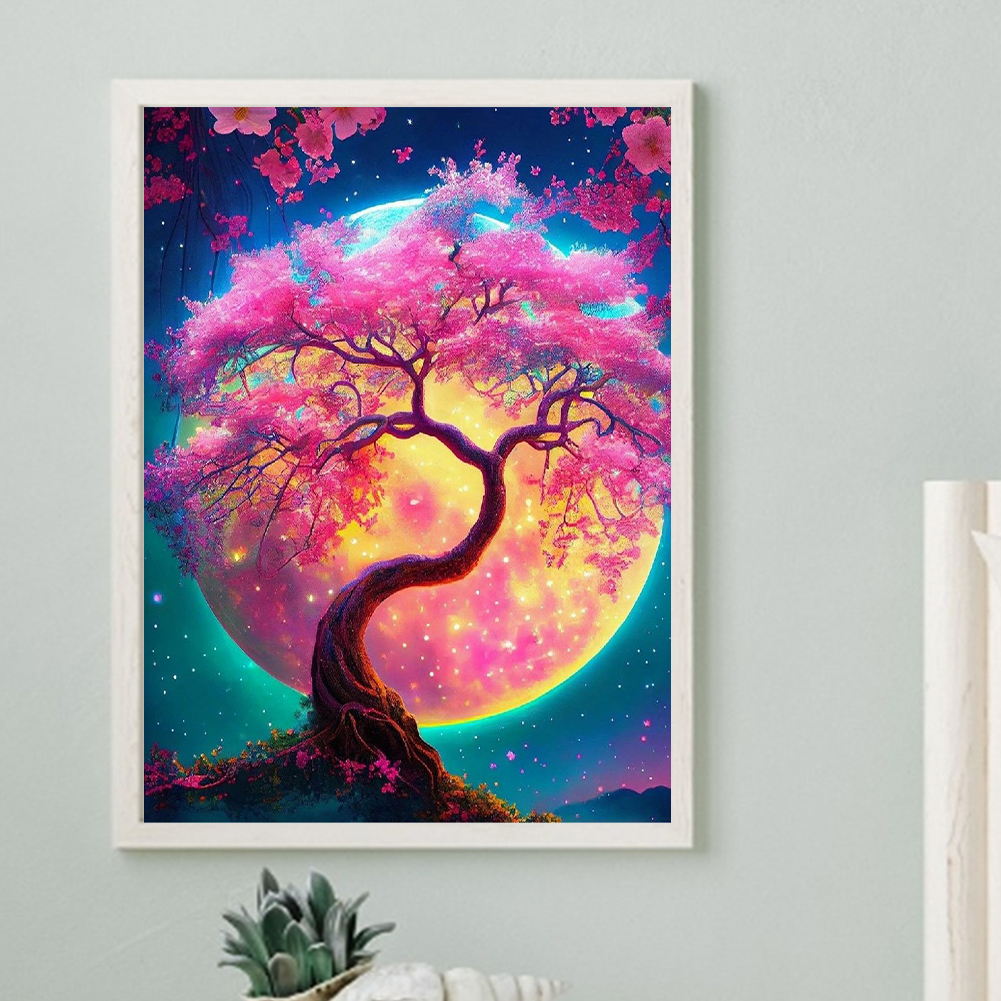 Diamond Painting Moonlight Tree Life, Full Image - Painting