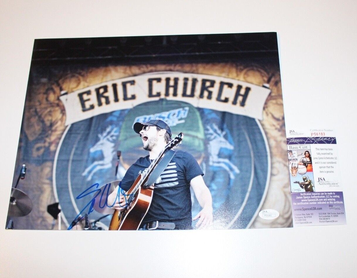 COUNTRY STAR ERIC CHURCH SIGNED 11x14 Photo Poster painting JSA COA MR MISUNDERSTOOD CAROLINA