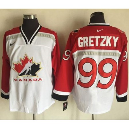 Team CA. #99 Wayne Gretzky White/Red  Throwback Stitched NHL Jersey