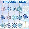 12pcs 2D Flat DIY Diamond Painting Keychain Double Sided Keyrings (Snowflakes)