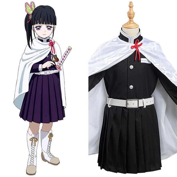 Demon Slayer: Kimetsu no Yaiba Kids Girls Skirt Cloak Outfit Tsuyuri Kanawo Halloween Carnival Suit Cosplay Costume