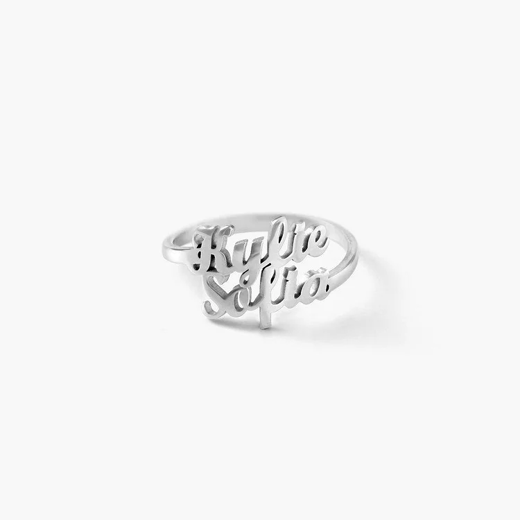 Personalized Name Ring Custom Rings with 2 Names Mother Ring Perfect Gift