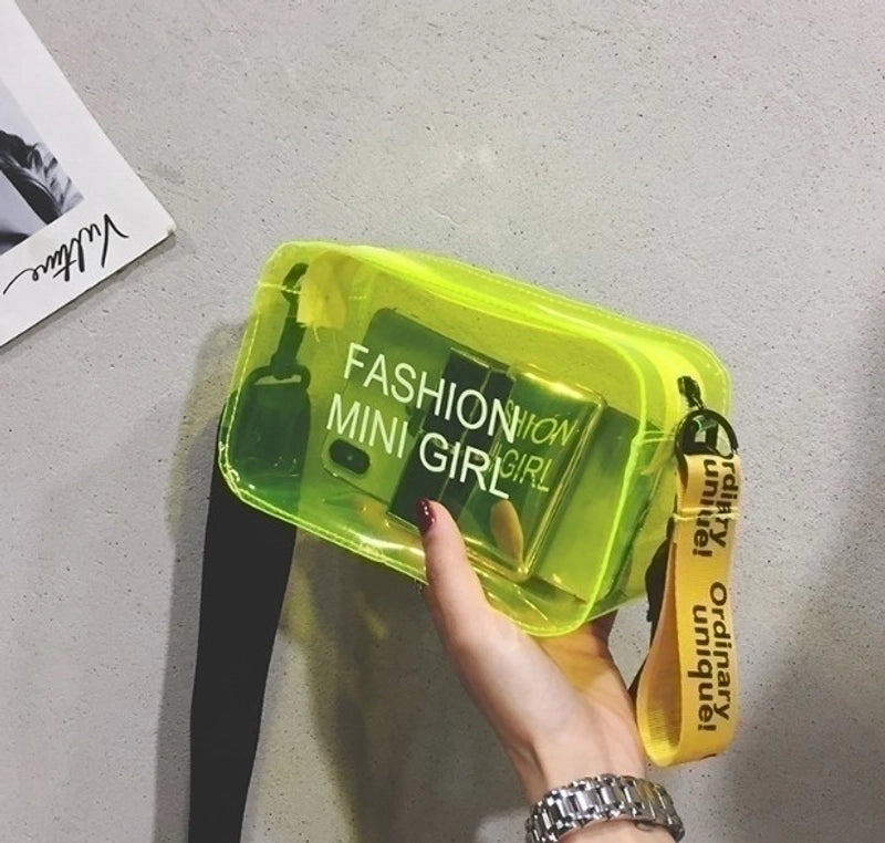 Women’s Small PVC Letter Sports Zipper Crossbody Bag