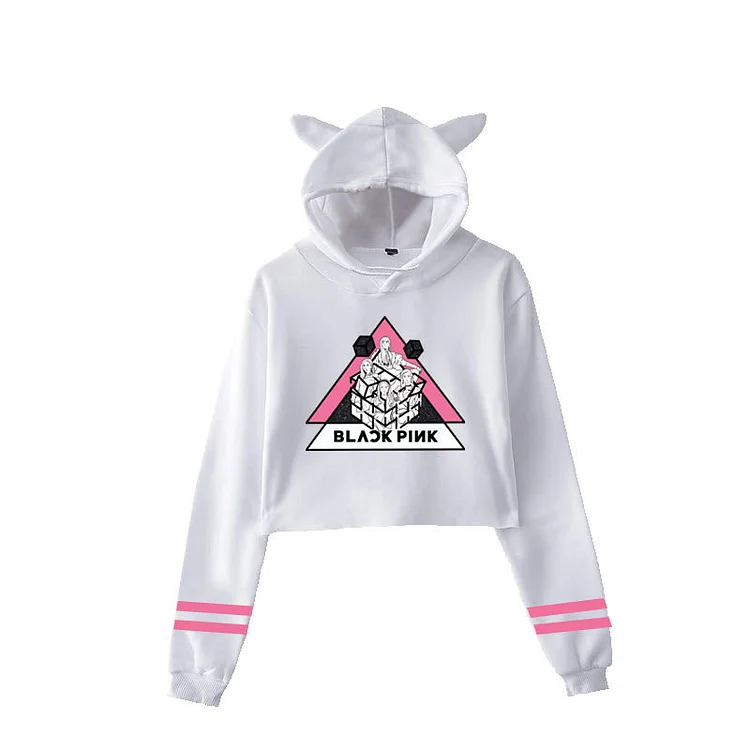 BLACKPINK Logo Cropped Hoodie