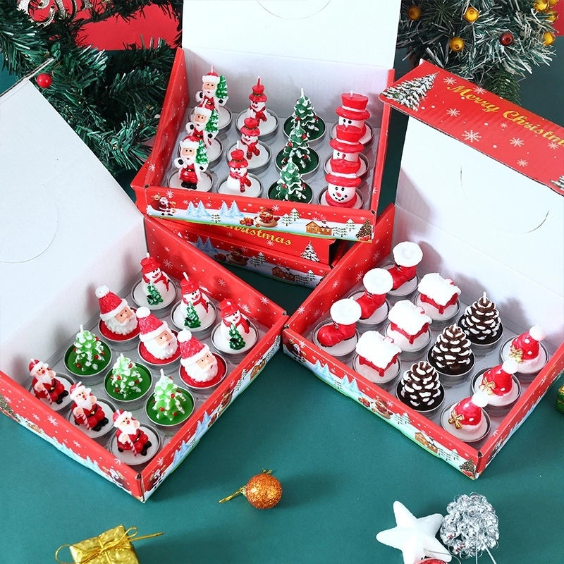 Christmas Cute Christmas Tree Santa Claus Paraffin