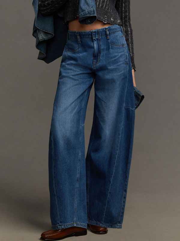 Full-Length Relaxed Barrel Jeans tjj Shicloths