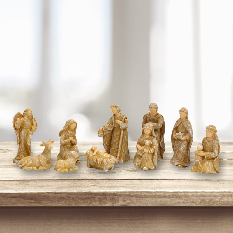 Nativity Set – Resin Christmas Manger Scene,  Religious Decor Gifts