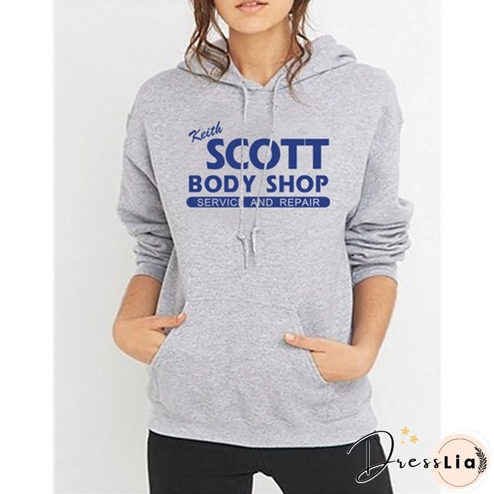 Keith Scott Body Shop Womens Mens Hoodies Sweatshirt Sport Grey Funny One Tree Hill Car Mechanic Vintage Hoodie