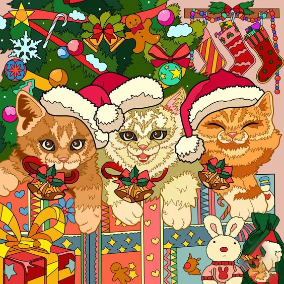 Christmas Sock Cat 11CT Stamped Cross Stitch 50*50CM